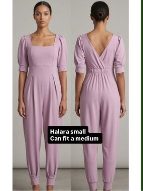 HALARA Square-Neck Jumpsuit in Light Mauve